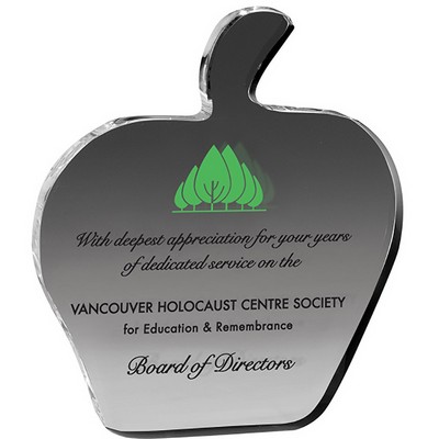 Clear Apple Paper Weight (4 1/8"x 4 5/8" 3/8") Screen-Printed