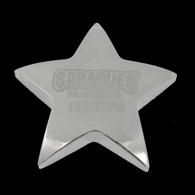 Silver Metal Star Paperweight (4"x4")