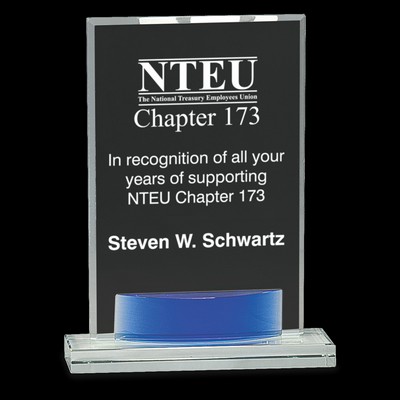 Crystal Rectangle w/Blue Accent (7¾")