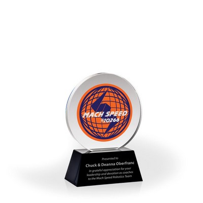 Angelique Clear Circle on Black Base, UV Printed