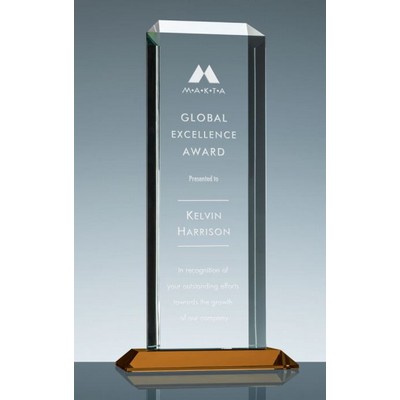 Apollo Award w/Amber Yellow Base (5"x 13 3/4")