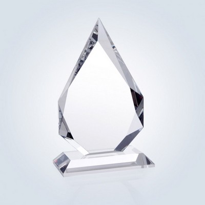 Prestige Flame Optical Crystal award- 8" x 4-3/4" x 3"