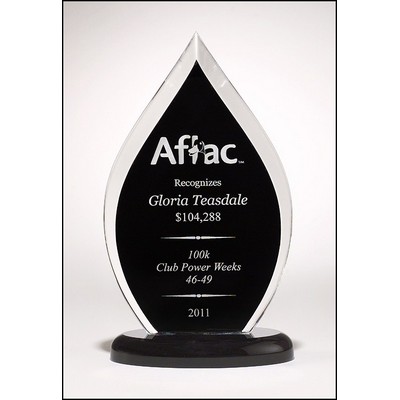 Flame Series Clear Acrylic Award w/Black Silk Screened Back (4.5"x 7.75")
