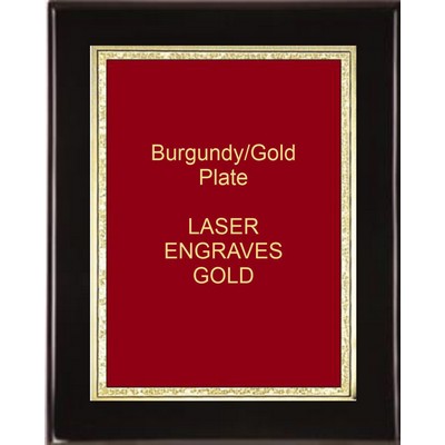 Black 9" x 12" Piano Finish Plaque - 7" x 10" Red/Gold Florentine Plate
