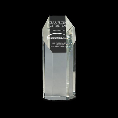 Clear Crystal Octagon Tower Award (8")