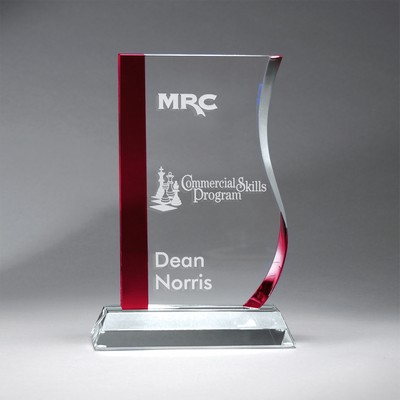 Crimson and Clear Optic Crystal Ribbon (Medium)