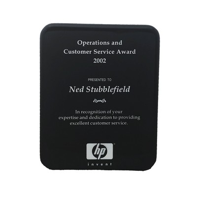 Black High Gloss Color-Fill Plaque - Round Corners (8"x10")