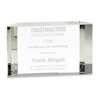 Clear Crystal Facet Block Award (6"x3½")