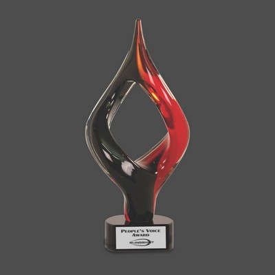 Red/Black Twist Art Glass Award (13¼")