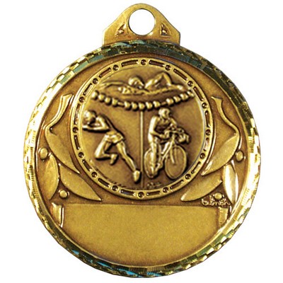 Stock Diamond Struck 2" Medal- Triathlon