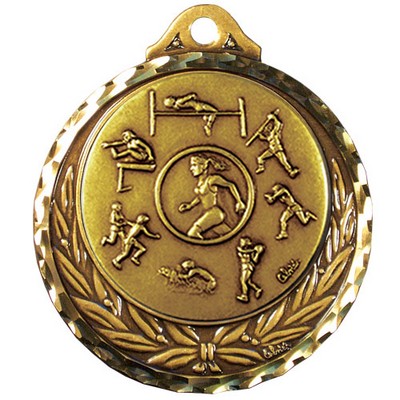 Stock Diamond Struck Medal (Track & Field Female) 2 3/4"