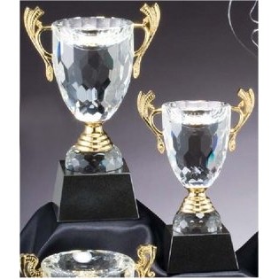 Gold Trim Crystal Loving Cup - Small
