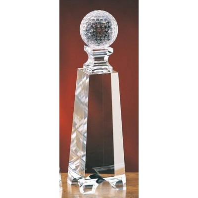 Golf Gate Tower Optic Crystal Award (2½"x 9")