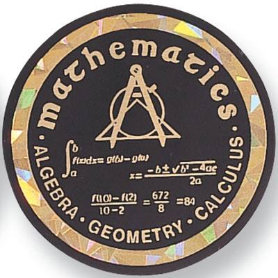 2" Mathematics Mylar Medallion Insert Disc