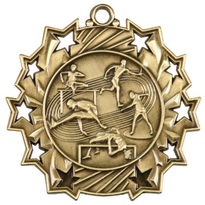 Ten Star Track & Field Medal - 2-1/4"