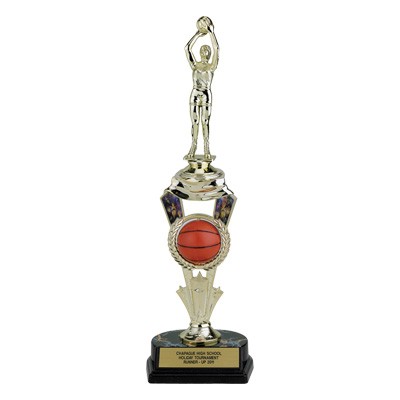12 ½" Basketball Spinner Trophy w/Figure