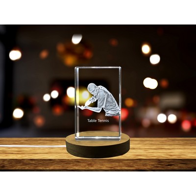 Table Tennis Player 3D Engraved Crystal 3D Engraved Crystal Keepsake/Gift/Decor/Collectible/Souvenir