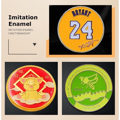 1.8" Personalized Custom Challenge Coin Round Commemorative Coins-Imitation Enamel Process